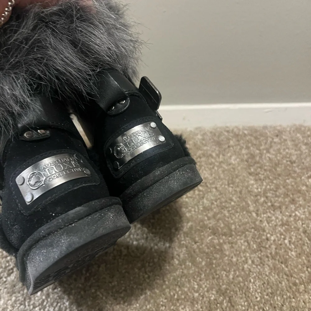 Australia Luxe Collective Tsar short black double faced sheepskin Boot 7 black